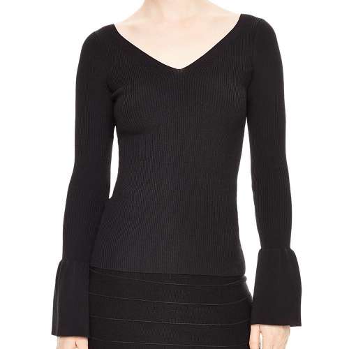 SANDRO WOMENS MALANA BELL-SLEEVE SWEATER Best Clothing Deals